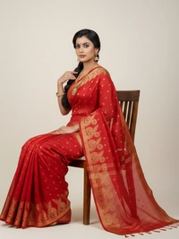 SKU-0819 : Elegant Handwoven Semi Silk Saree - Hand Wash, Yes