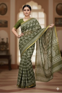 SKU0855 : Pure Supersoft Chanderi Cotton – Traditional saree - Hand Wash, Yes