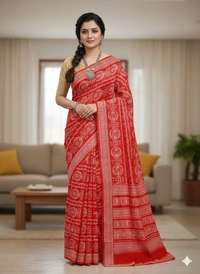 SKU0857 : Mulmul Cotton Saree, Lightweight saree - Hand Wash, No