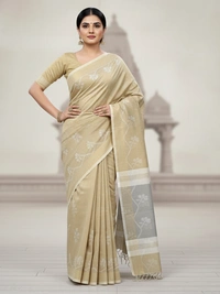 SKU0861 : Pure Khadi Cotton Saree – Handwoven, Lightweight & Breathable Fabric - Hand Wash, Yes