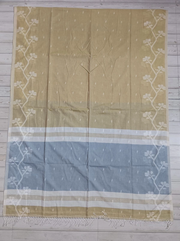 SKU0861 : Pure Khadi Cotton Saree – Handwoven, Lightweight & Breathable Fabric - Hand Wash, Yes