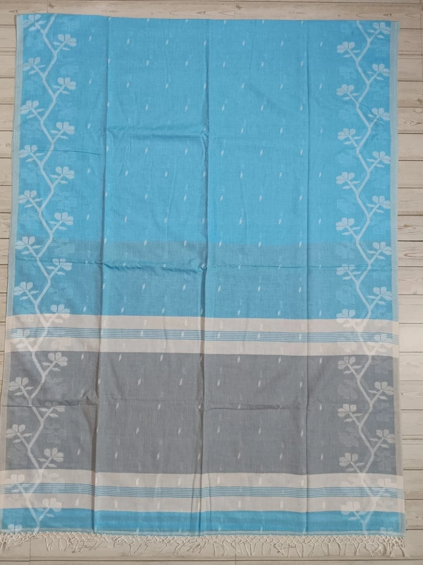 SKU0862 : Pure Khadi Cotton Saree – Handwoven, Lightweight & Breathable Fabric - Hand Wash, Yes