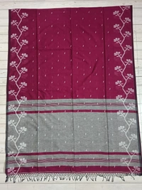 SKU0863 : Pure Khadi Cotton Saree – Handwoven, Lightweight & Breathable Fabric - Hand Wash, Yes