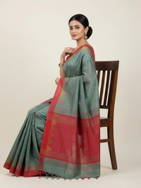 SKU0865 : Pure Handloom Cotton Saree – Handwoven, Lightweight & Breathable Fabric - Hand Wash, Yes
