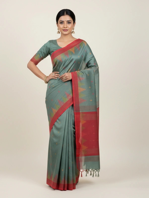 SKU0865 : Pure Handloom Cotton Saree – Handwoven, Lightweight & Breathable Fabric - Hand Wash, Yes