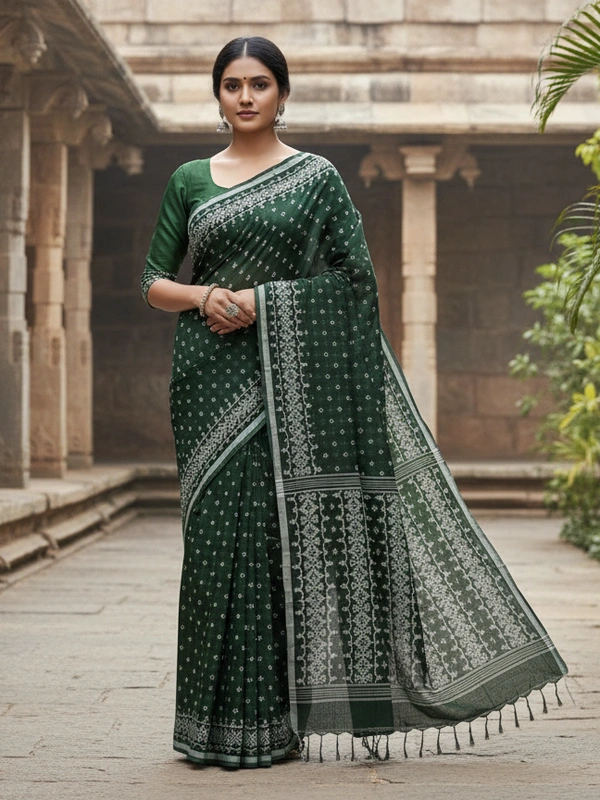 SKU0866 : Pure Handloom Cotton Saree – Handwoven, Lightweight & Breathable Fabric - Hand Wash, Yes