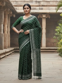 SKU0866 : Pure Handloom Cotton Saree – Handwoven, Lightweight & Breathable Fabric - Hand Wash, Yes