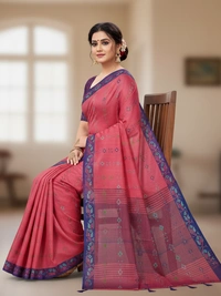 SKU0868 : Pure Cotton Saree – Bangladesi Tant ( Made in Bengal ). - Hand Wash, Yes