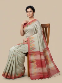 SKU0869 : Pure Handloom Cotton Saree – Handwoven, Lightweight & Breathable Fabric - Hand Wash, Yes
