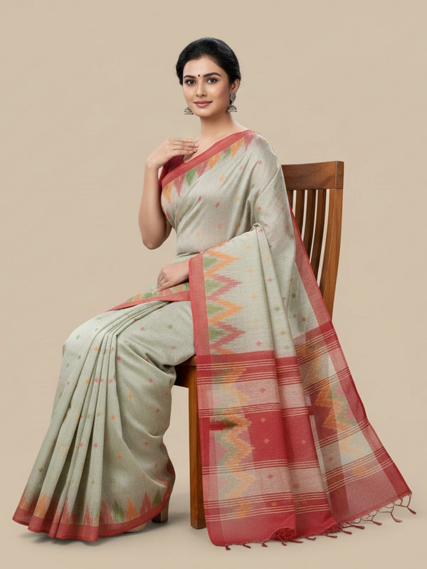 SKU0869 : Pure Handloom Cotton Saree – Handwoven, Lightweight & Breathable Fabric - Hand Wash, Yes