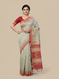 SKU0869 : Pure Handloom Cotton Saree – Handwoven, Lightweight & Breathable Fabric - Hand Wash, Yes