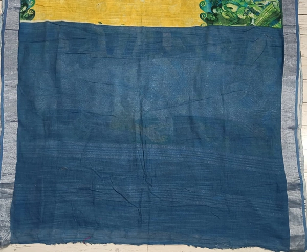 SKU0872 : Elegant Pure Linen Saree – Lightweight, Breathable & Handwoven Elegance - Hand Wash, Yes