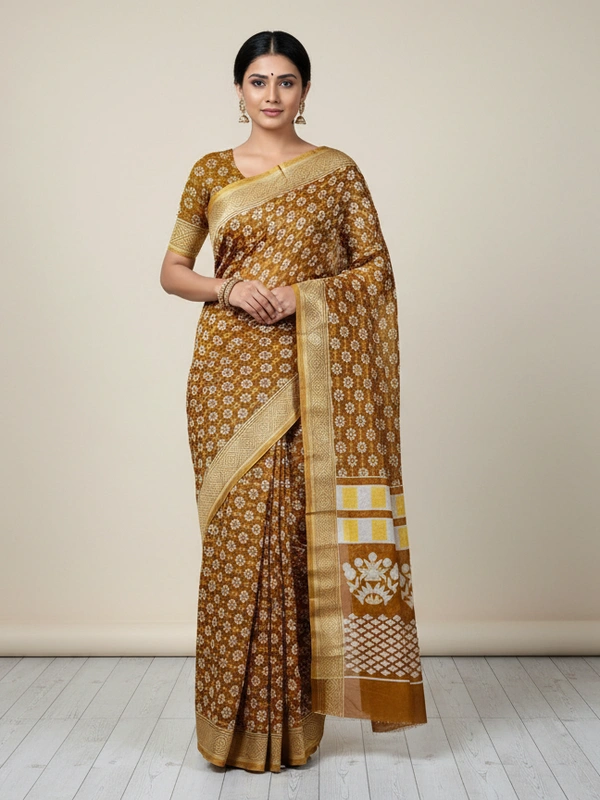 SKU0873 : Pure Chanderi Cotton – Traditional saree - Hand Wash, Yes