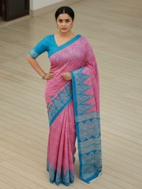 SKU0874 : Mulmul Cotton Saree, Lightweight saree - Hand Wash, No
