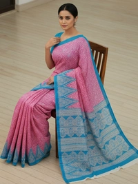 SKU0874 : Mulmul Cotton Saree, Lightweight saree - Hand Wash, No