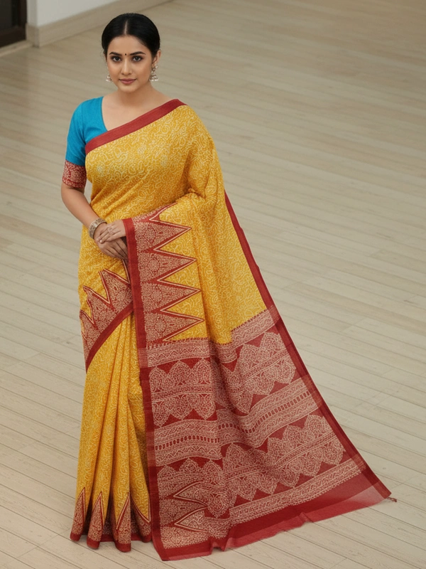 SKU0875 : Mulmul Cotton Saree, Lightweight saree - Hand Wash, No