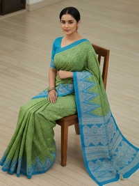 SKU0875 : Mulmul Cotton Saree, Lightweight saree - Hand Wash, No