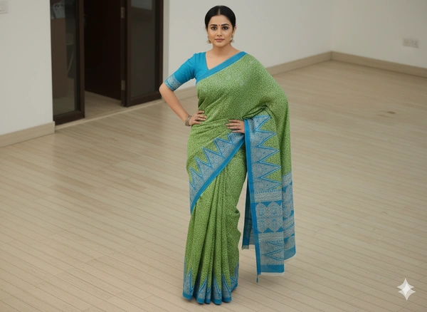 SKU0875 : Mulmul Cotton Saree, Lightweight saree - Hand Wash, No