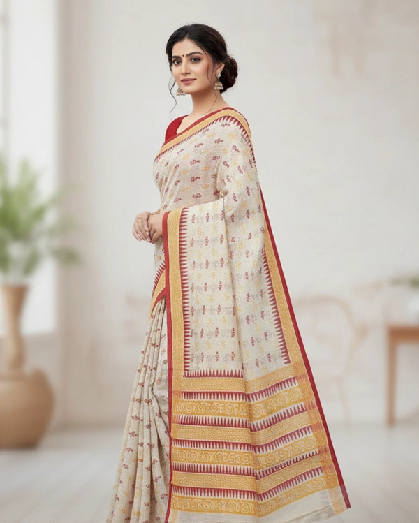 SKU0876 : Mulmul Cotton Saree, Lightweight saree - Hand Wash, No