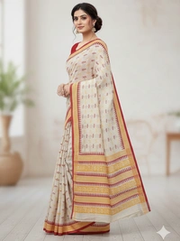 SKU0876 : Mulmul Cotton Saree, Lightweight saree - Hand Wash, No