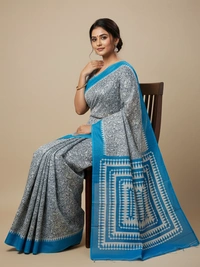 SKU0877 : Mulmul Cotton Saree, Lightweight saree - Hand Wash, No