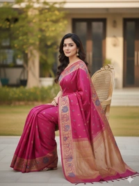 SKU-0822 : Elegant Handwoven Semi Silk Saree - Hand Wash, Yes