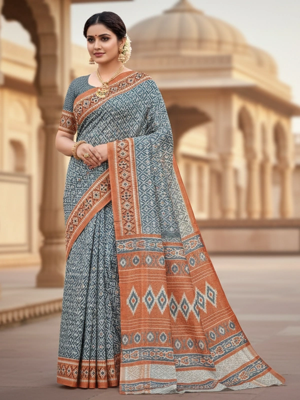 SKU0879 : Mulmul Cotton Saree, Lightweight saree - Hand Wash, No
