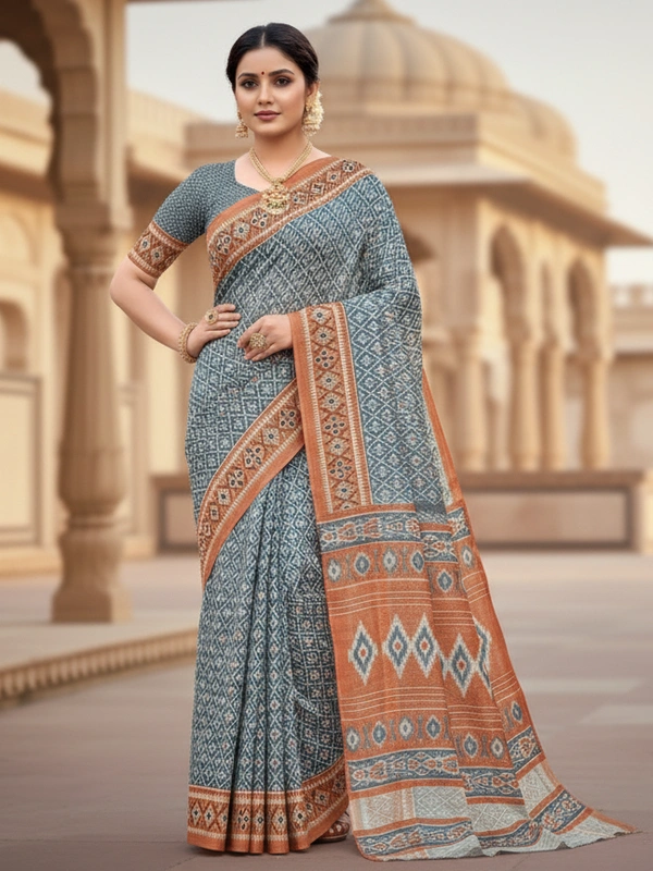SKU0879 : Mulmul Cotton Saree, Lightweight saree - Hand Wash, No