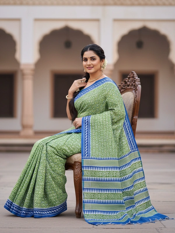 SKU0884 : Mulmul Cotton Saree, Lightweight saree - Hand Wash, No