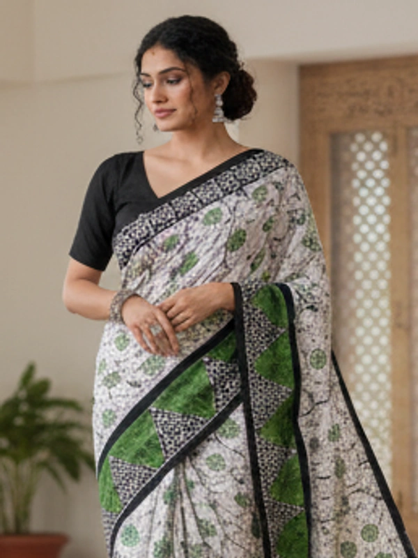 SKU0885 : Mulmul Cotton Saree, Lightweight saree - Hand Wash, No