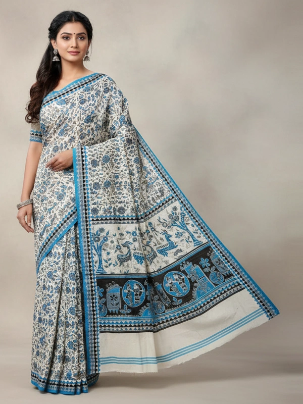 SKU0886 : Mulmul Cotton Saree, Lightweight saree - Hand Wash, No