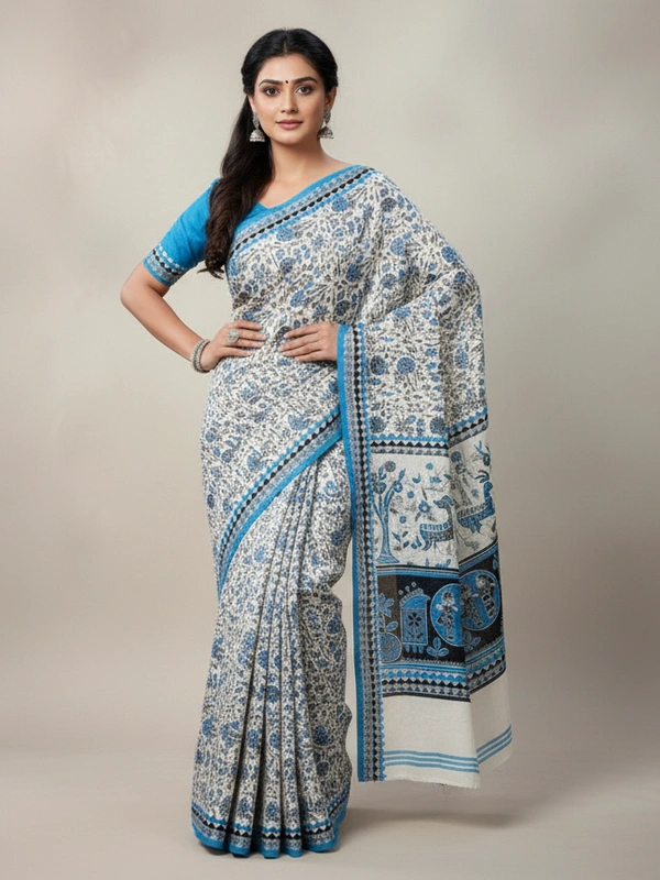 SKU0886 : Mulmul Cotton Saree, Lightweight saree - Hand Wash, No