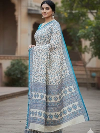 SKU0887 : Mulmul Cotton Saree, Lightweight saree - Hand Wash, No