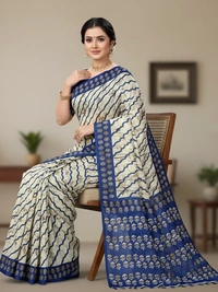 SKU0889 : Mulmul Cotton Saree, Lightweight saree - Hand Wash, No