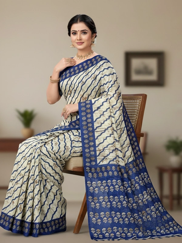 SKU0889 : Mulmul Cotton Saree, Lightweight saree - Hand Wash, No