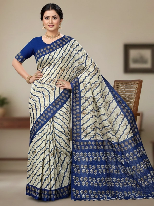 SKU0889 : Mulmul Cotton Saree, Lightweight saree - Hand Wash, No
