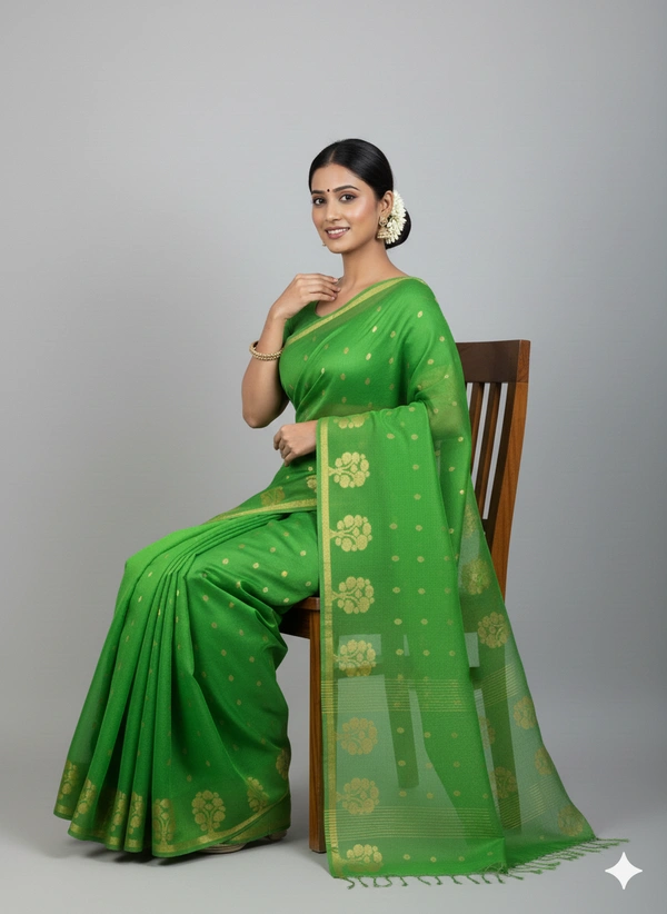  SKU-0824 : Elegant Handwoven Semi Silk Saree - Hand Wash, Yes