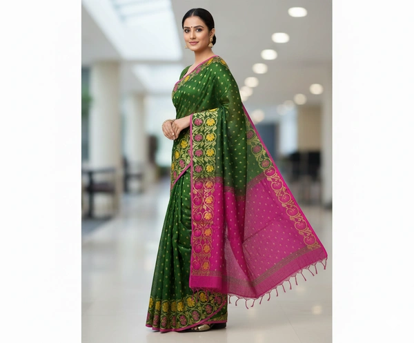 SKU-0825 : Elegant Handwoven Semi Silk Saree - Hand Wash, Yes