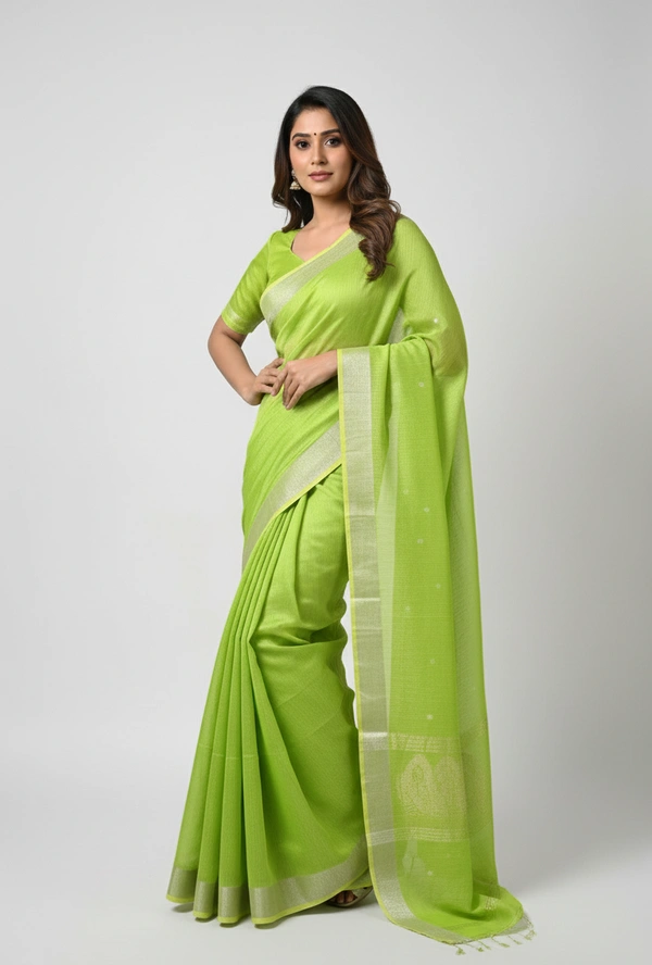 SKU1522 : Resham Check Kathiyawadi Saree with Crochet Border | Traditional Gujarati Handcrafted Ethnic Wear - Dry Clean, Yes