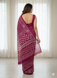 SKU1209 : Mulmul Cotton Saree, Lightweight saree - Hand Wash, No