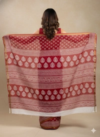 SKU1210 : Mulmul Cotton Saree, Lightweight saree - Hand Wash, No