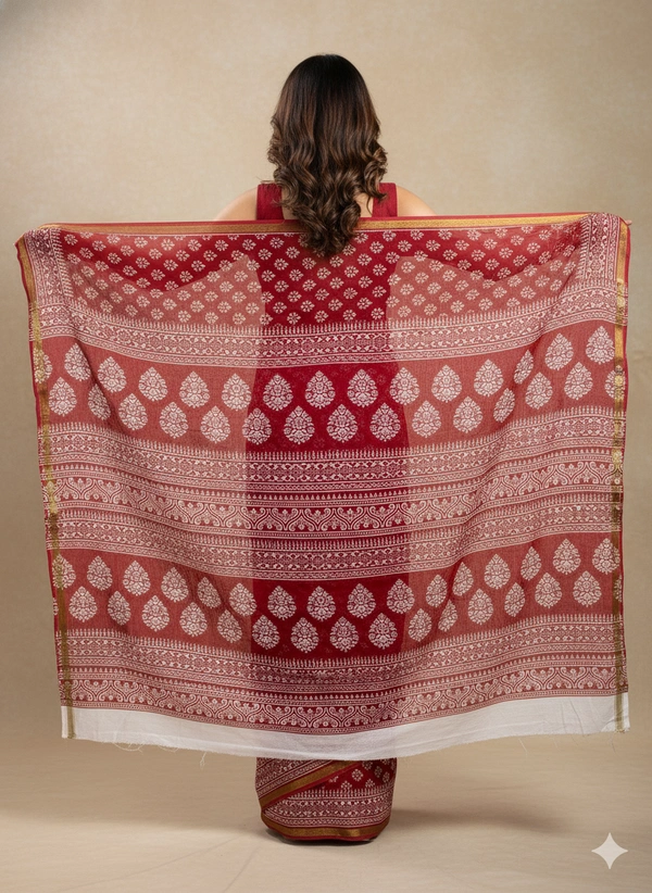 SKU1210 : Mulmul Cotton Saree, Lightweight saree - Hand Wash, No