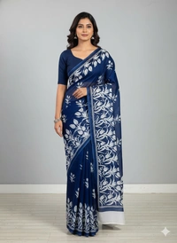 SKU1207 : Mulmul Cotton Saree, Lightweight saree - Hand Wash, No