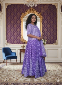 SKU1256 : GOPI DRESS | Mulmul Printed Ready to Wear Lehenga & Blouse With Dupatta for women  - Hand Wash