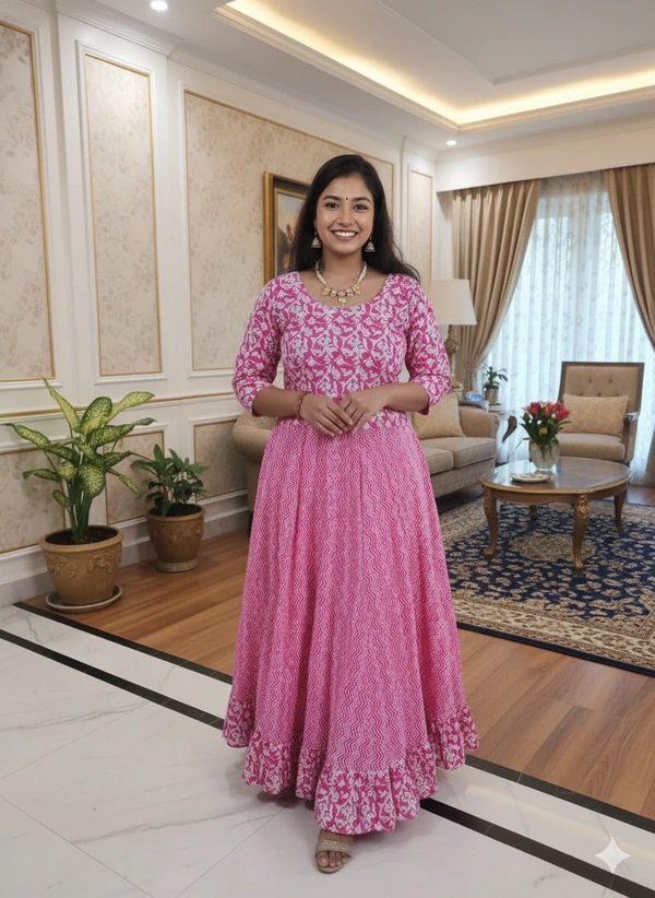 SKU1257 : GOPI DRESS | Mulmul Printed Ready to Wear Lehenga & Blouse With Dupatta for women - Hand Wash