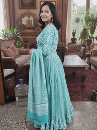 SKU1258 : GOPI DRESS | Mulmul Printed Ready to Wear Lehenga & Blouse With Dupatta for women - Hand Wash