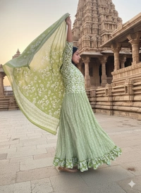 SKU1259 : GOPI DRESS | Mulmul Printed Ready to Wear Lehenga & Blouse With Dupatta for women - Hand Wash