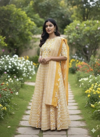 SKU1260 : GOPI DRESS | Mulmul Printed Ready to Wear Lehenga & Blouse With Dupatta for women - Hand Wash