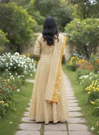 SKU1260 : GOPI DRESS | Mulmul Printed Ready to Wear Lehenga & Blouse With Dupatta for women - Hand Wash