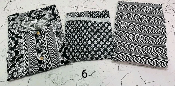 Premium Quality Cotton Kurti Pant Set Specially for Black Lovers - Black, 6, XXL/44